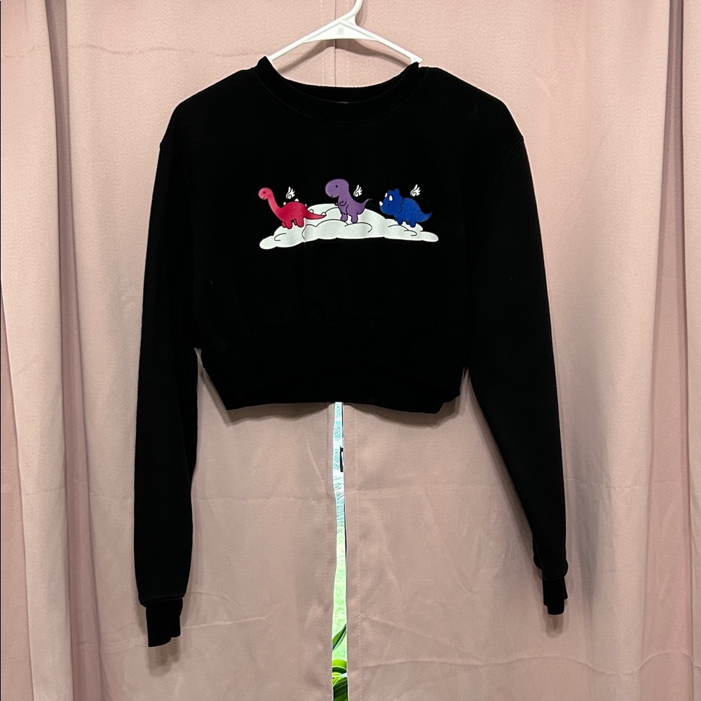 Black sweatshirt ft. dinosaur print